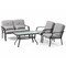 4-Piece Outdoor Furniture Set with Cushioned Seats and Waist Pillows